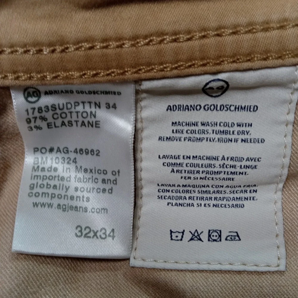 Adriano Goldschmied Tellis Modern Slim Pants Men's‎ 32x34 Tan